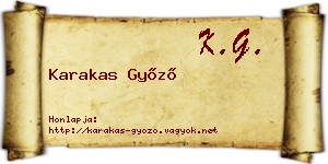 Karakas Győző névjegykártya